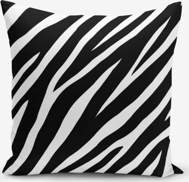 Černo-bílý povlak na polštář s příměsí bavlny Minimalist Cushion Covers Zebra