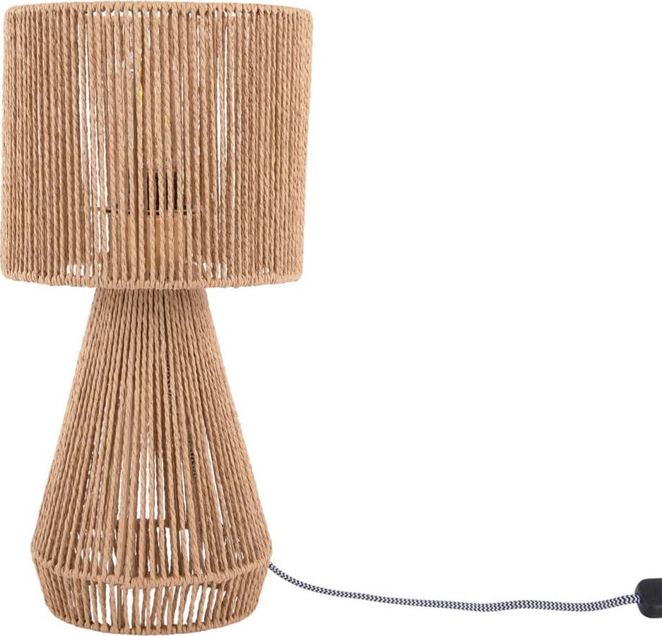 Stolní lampa ve zlaté barvě se stínidlem z papírového výpletu (výška 40 cm) Forma Cone – Leitmotiv Leitmotiv