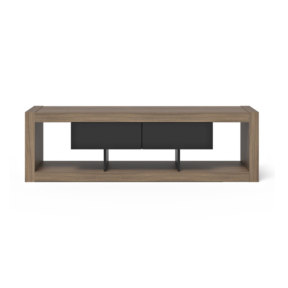 Hnědo-černý TV stolek v dekoru ořechu 175x52 cm Nara – TemaHome TemaHome