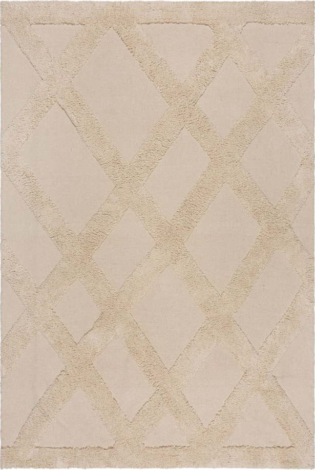 Béžový bavlněný koberec 200x290 cm Tessa Diamond – Flair Rugs Flair Rugs