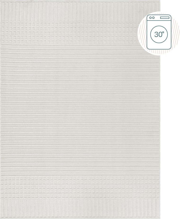 Bílý pratelný koberec z žinylky 200x320 cm Elton – Flair Rugs Flair Rugs