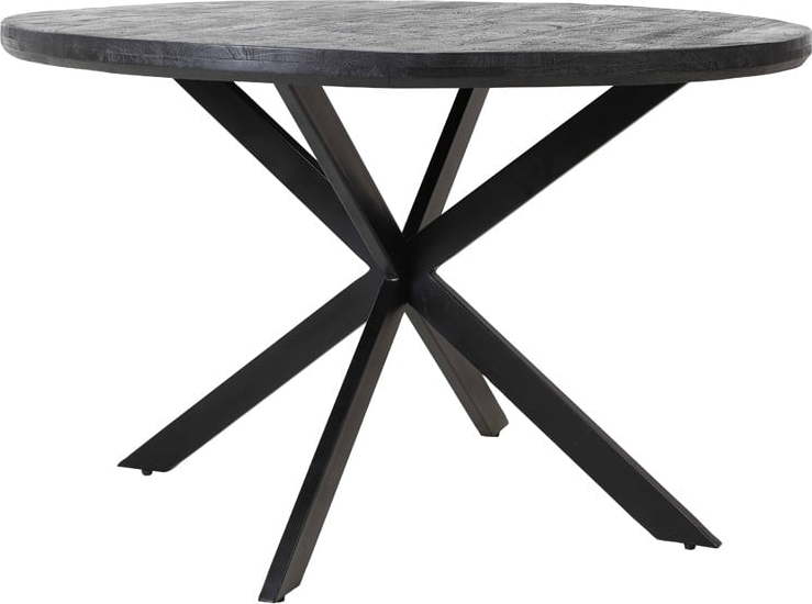 Černý kulatý jídelní stůl s deskou z akácie ø 140 cm Yellov – Light & Living Light & Living