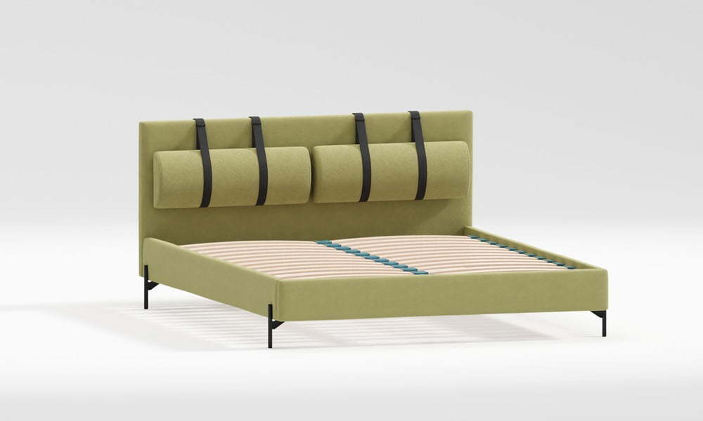 Světle zelená čalouněná jednolůžková postel s roštem 90x200 cm Tulsa – Ropez Ropez