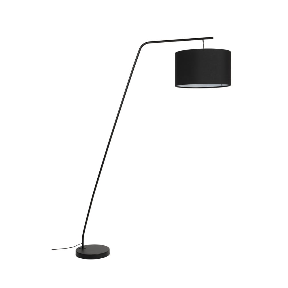 Černá stojací lampa s textilním stínidlem (výška 220 cm) Martine – White Label White Label