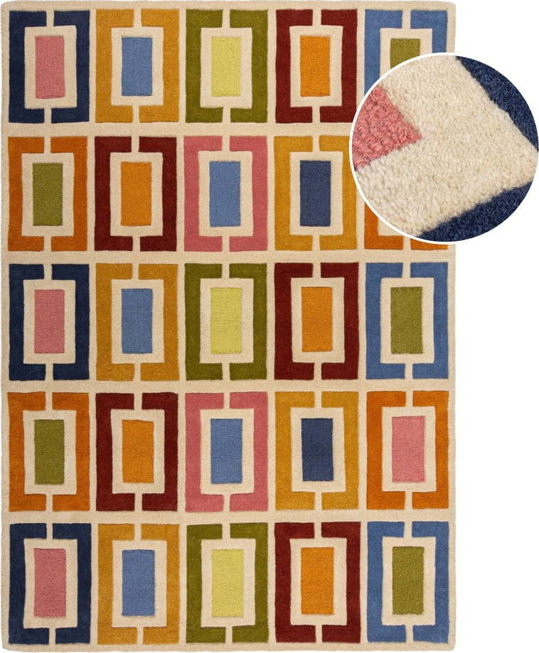 Ručně tkaný vlněný koberec 200x290 cm Retro Blocks – Flair Rugs Flair Rugs