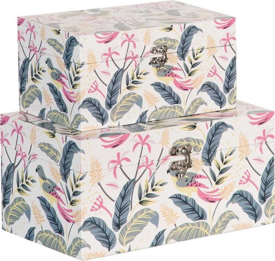 Dekorativní úložné boxy v sadě 2 ks 30x18x15 cm Birds – Ixia Ixia