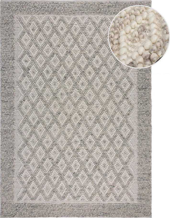 Šedý ručně tkaný koberec s příměsí vlny 80x150 cm Minerals Diamond – Flair Rugs Flair Rugs